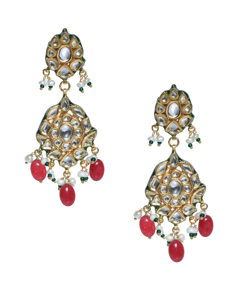 kundan and pearl earrings. Designer Kundan hangings