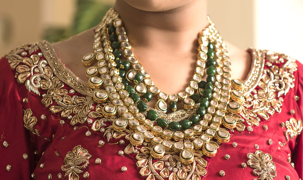 antique indian jewelry. designer kundan Layered set