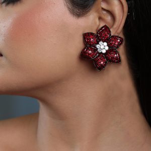 Flower Invisible Setting Earrings