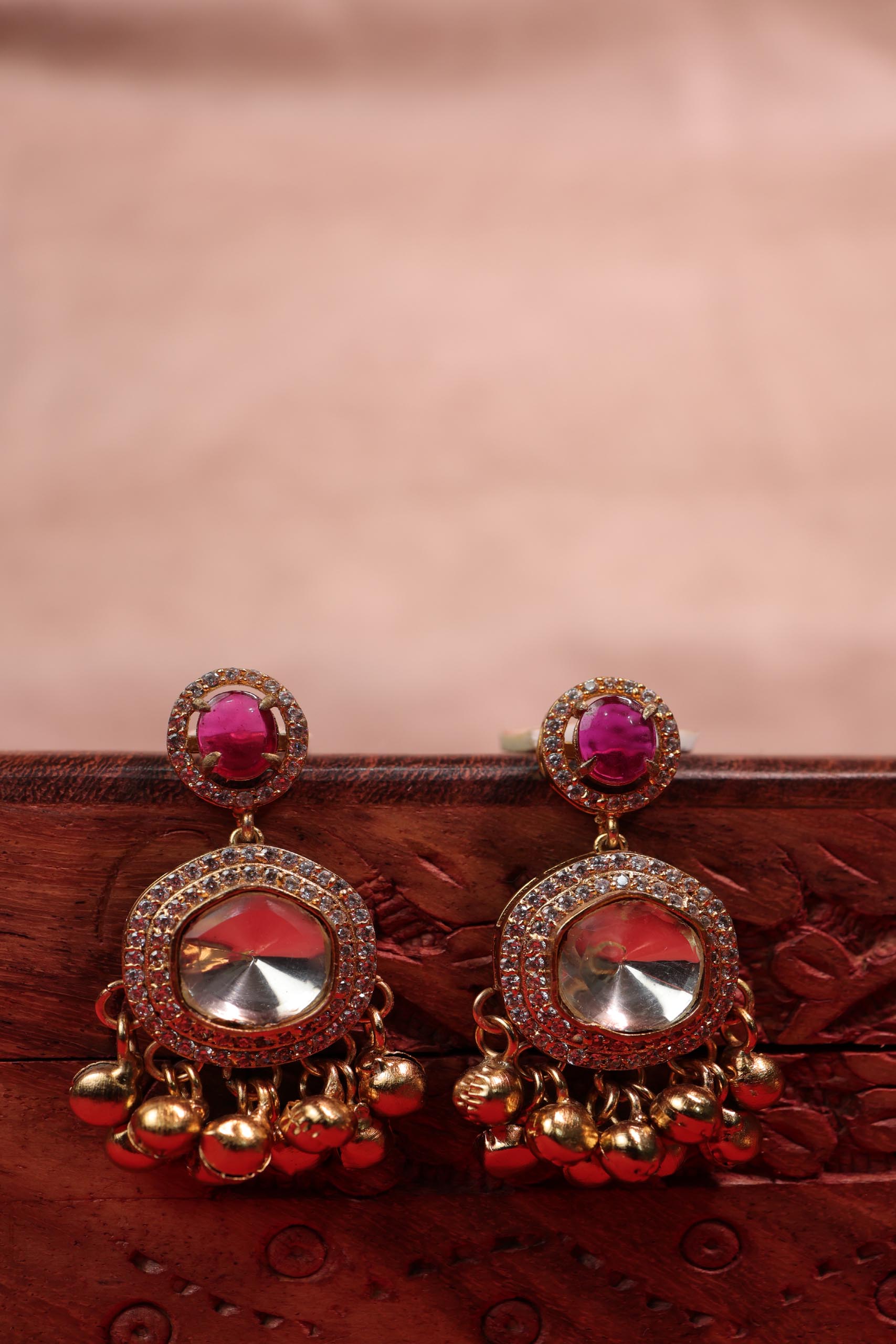 Chamak polki earrings